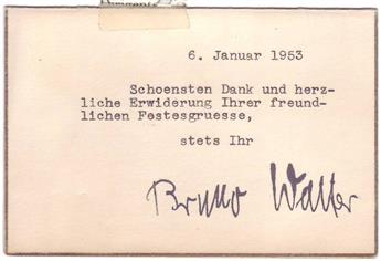 (MUSICIANS.) Group of 7 items, each signed: Arturo Toscanini * Richard Strauss * Bruno Walter (5).